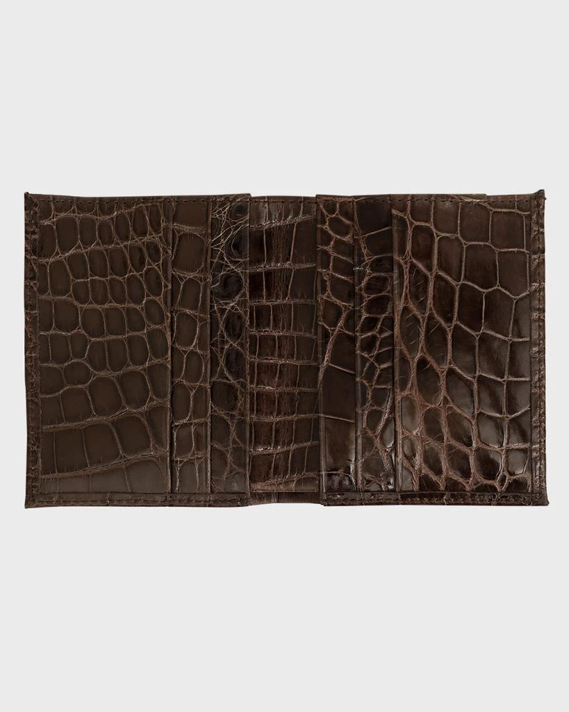 Abas Men's Glazed Alligator Compact Wallet; Monogram Available 2