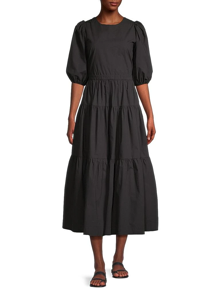 Birds of Paradis Daphne Poplin Tiered Midi-Dress 2