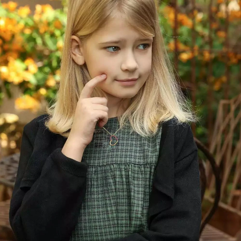 Genevive Sterling Silver 14k Gold Plated with Cubic Zirconia Heart Pendant Necklace 3