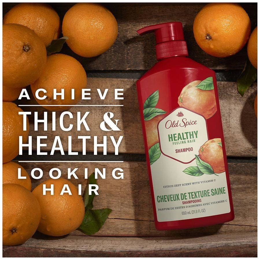 Old Spice Healthy Feeling Hair Shampoo for Men Citrus Zest 4