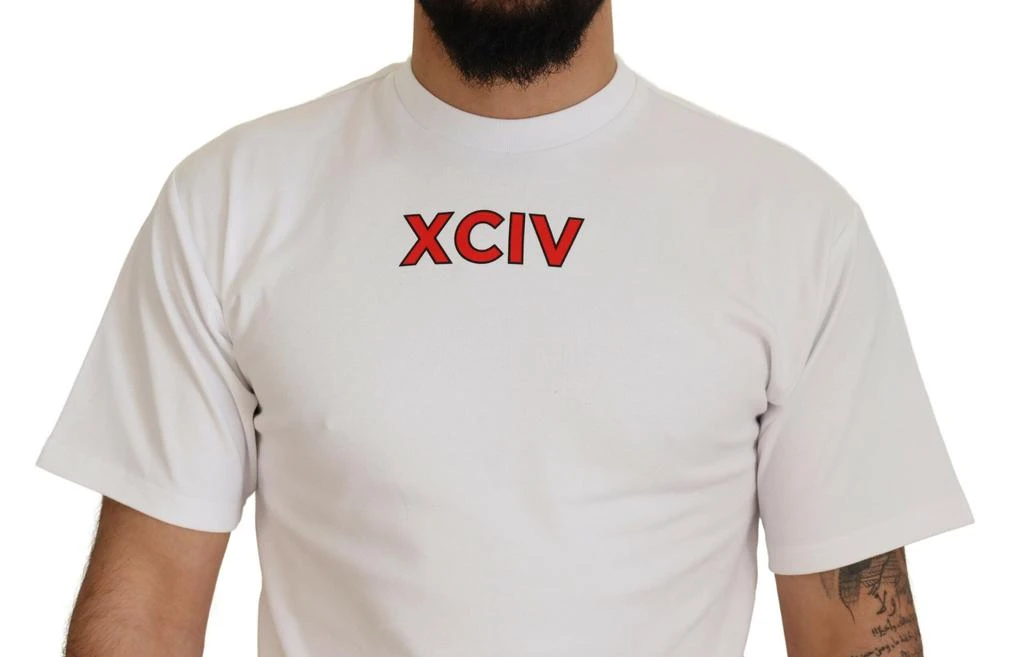 GCDS GCDS White Logo Print Cotton Short Sleeves T-shirt 4