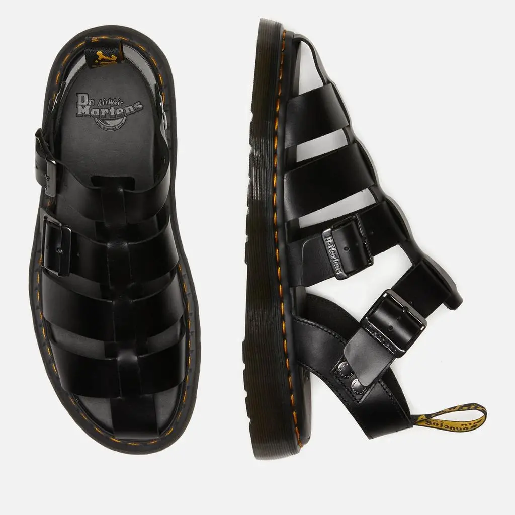 Men\'s Size 10 DR. MARTENS Black Leather Closed Toe Fisherman Sandals Barely Worn 8092 Leather Fisherman Sandals in Black | Dr. Martens main image 2