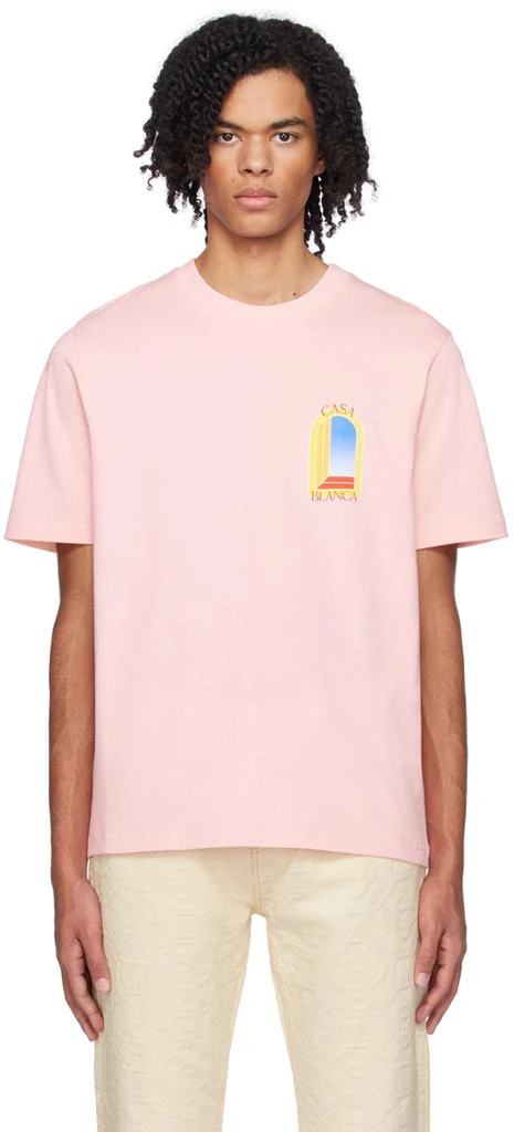 Casablanca Pink 'L'Arche De Jour' T-Shirt 1