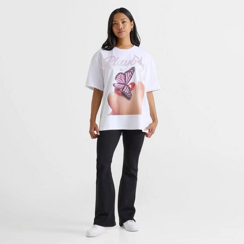 Playboy Women
s Playboy Butterfly Photo T-Shirt 2