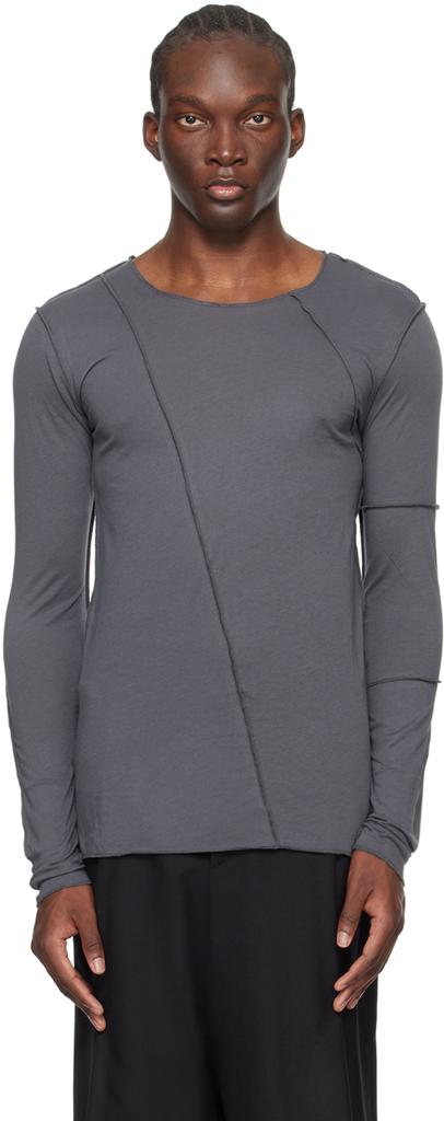 正規 DRIES VAN NOTEN Sheer Draped T-shirt Dries Van Noten Brown Sheer Draped T-shirt Dries Van Noten