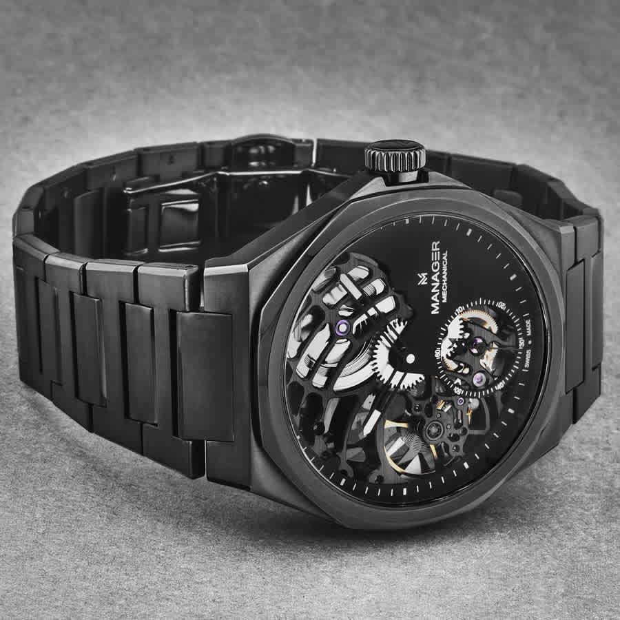 Manager Revolution Hand Wind Black Dial Men's Watch MAN-RM-09-NM