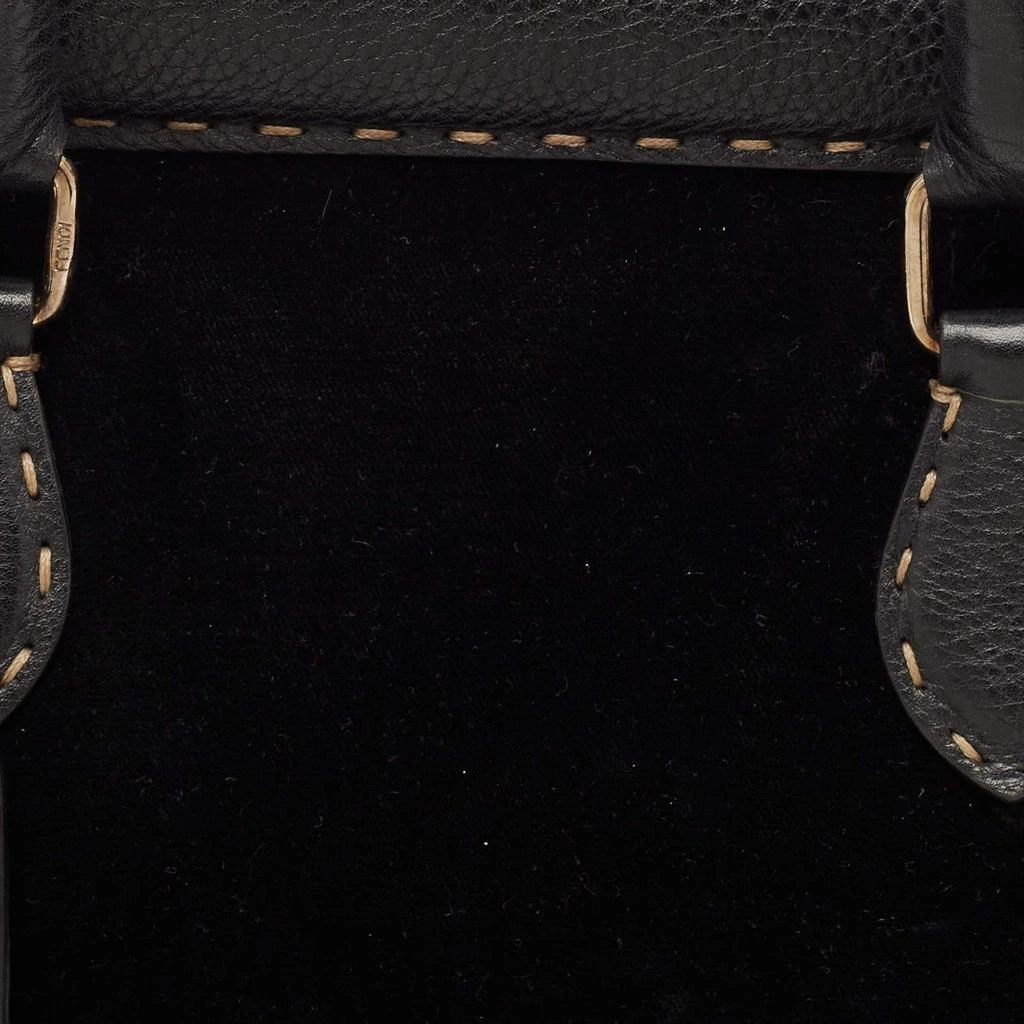 Fendi Fendi Black Selleria Leather and Velvet Adele Frame Bag 5