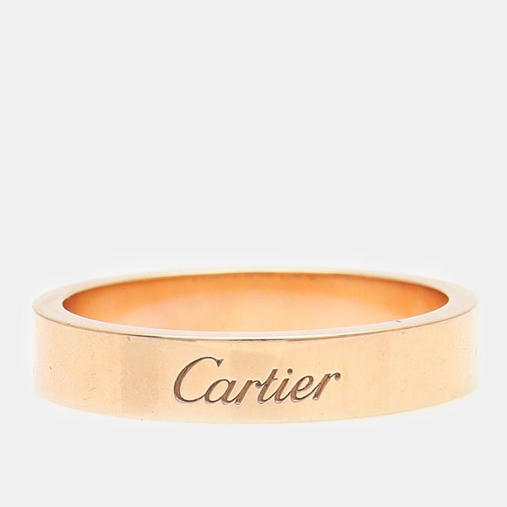 Cartier Cartier 18K Pink Gold Logo Ring Size 57