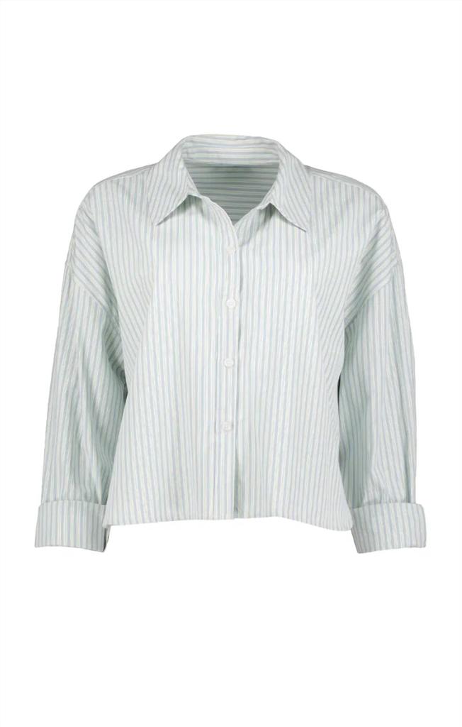 Bishop + Young Aria Blouse In Jade Stripe
