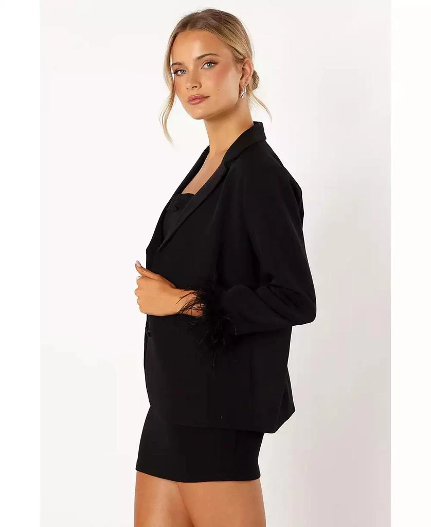 Petal and Pup Women's Rosemary Faux Feather Sleeve Blazer 3