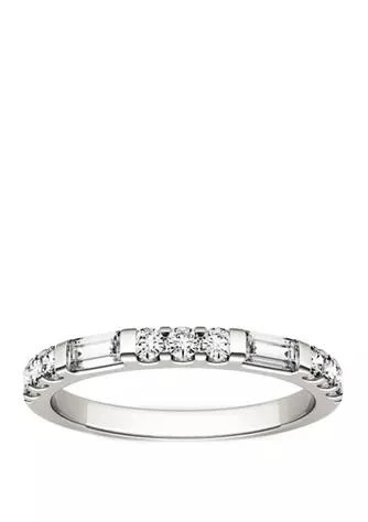 Charles 
Colvard 1/2 ct. t.w. Lab Created Moissanite Stackable Band in 14K White Gold