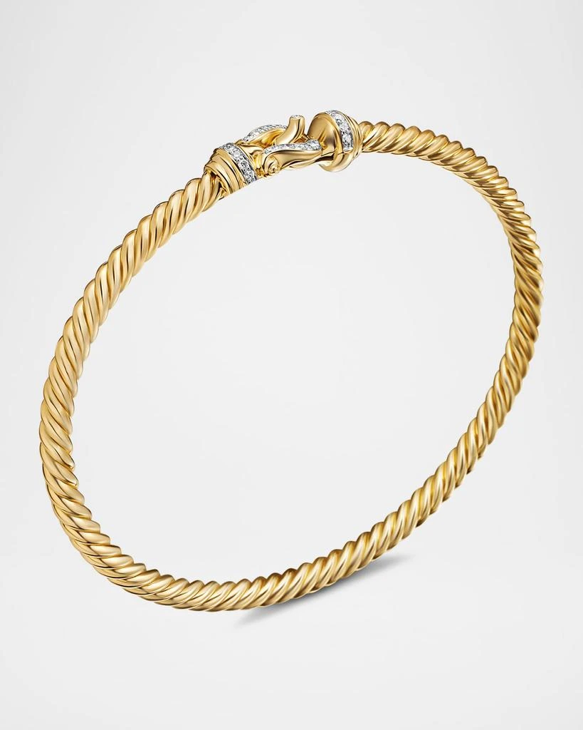 David Yurman Buckle Bracelet with Diamonds in 18K Gold 3