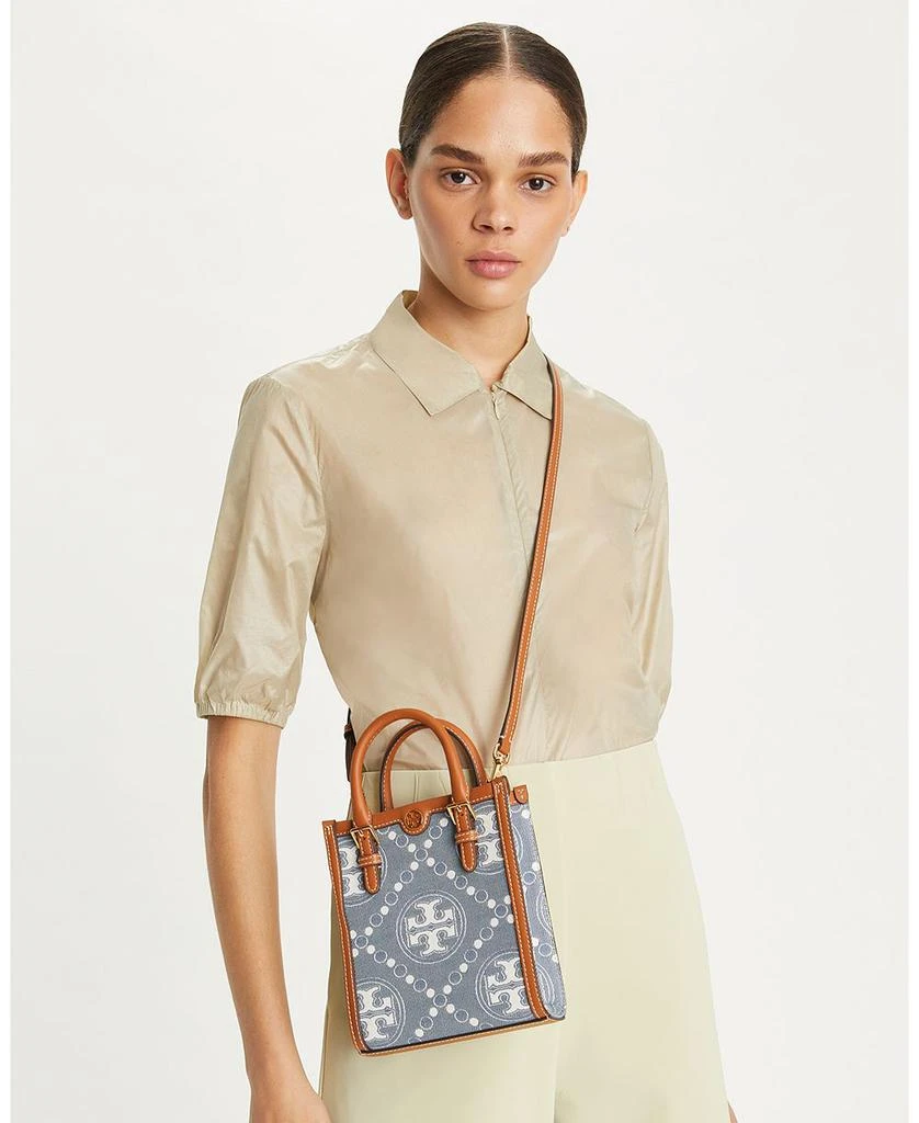 Tory Burch Mini T Monogram Denim Tote 3