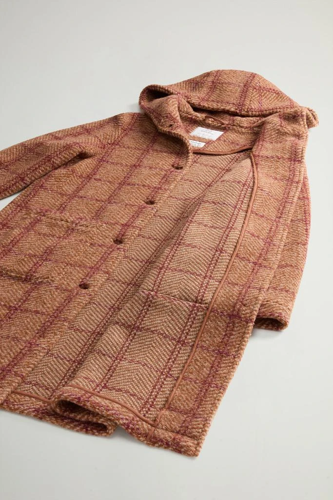 Woolrich Gentry Long Check Coat with Hood - Women - Brown 9
