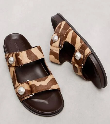 Jimmy Choo Fayence zebra-print shearling slides 5