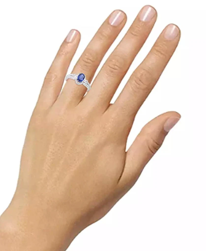 Macy's Lab-Grown Blue Sapphire (3/4 ct. t.w.) & Lab-Grown White Sapphire (1/20 ct. t.w.) in Sterling Silver 2