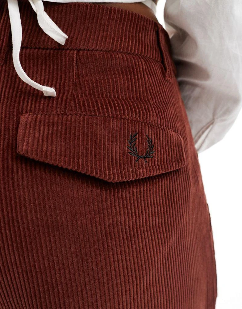 Fred Perry Fred Perry Cord wide leg trousers in rust 2