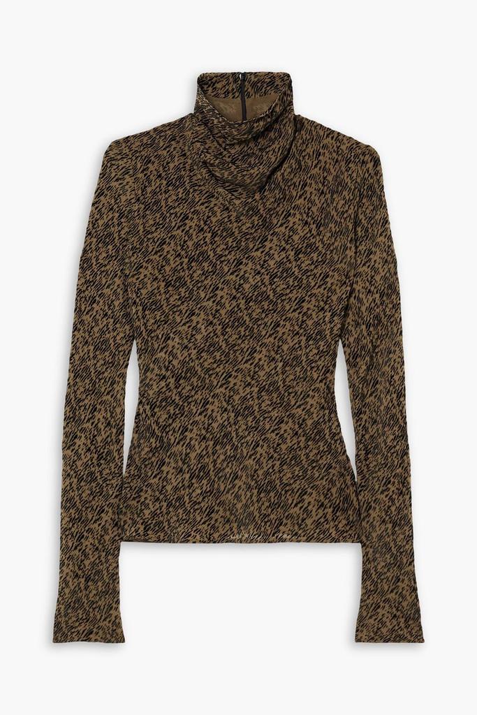 PETAR PETROV Lav leopard-print devoré silk-blend top
