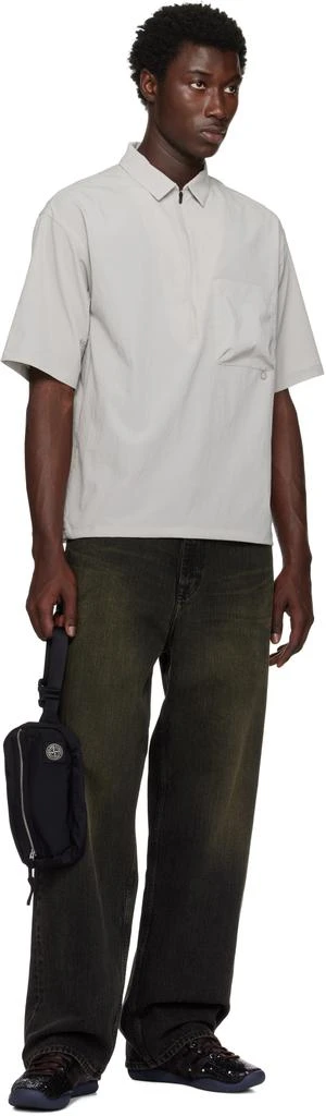 Stone Island Black 9200016 Coated Nylon Metal ECONYL Belt Bag 4