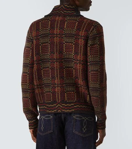 RRL Checked wool jacquard cardigan 4