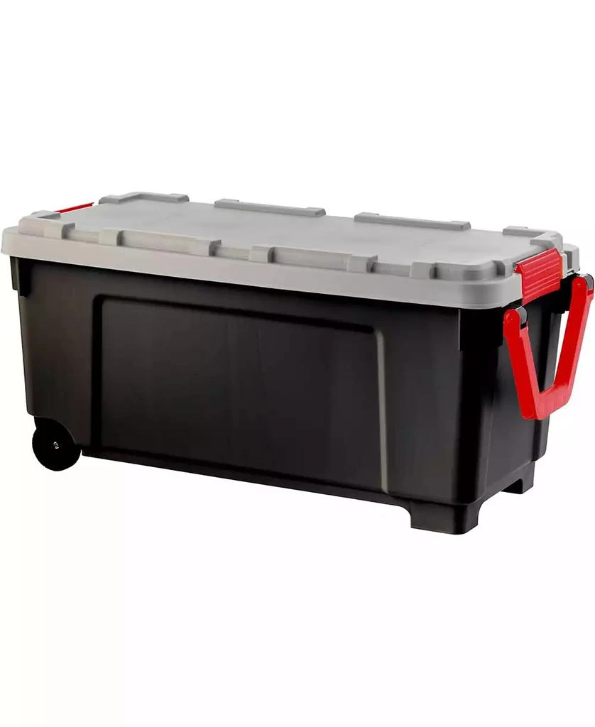 IRIS USA, 43-Gallon, Lockable Storage Trunk Box, Plastic, Black/Gray, 2Pk 2