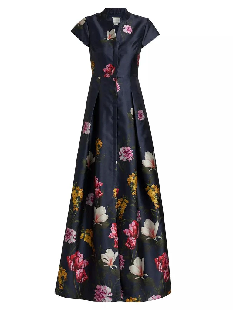 Sachin & Babi Marta Floral Satin A-line Gown 1