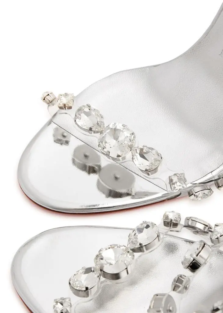 Christian Louboutin Rosalie Jewel 100 metallic leather sandals 3