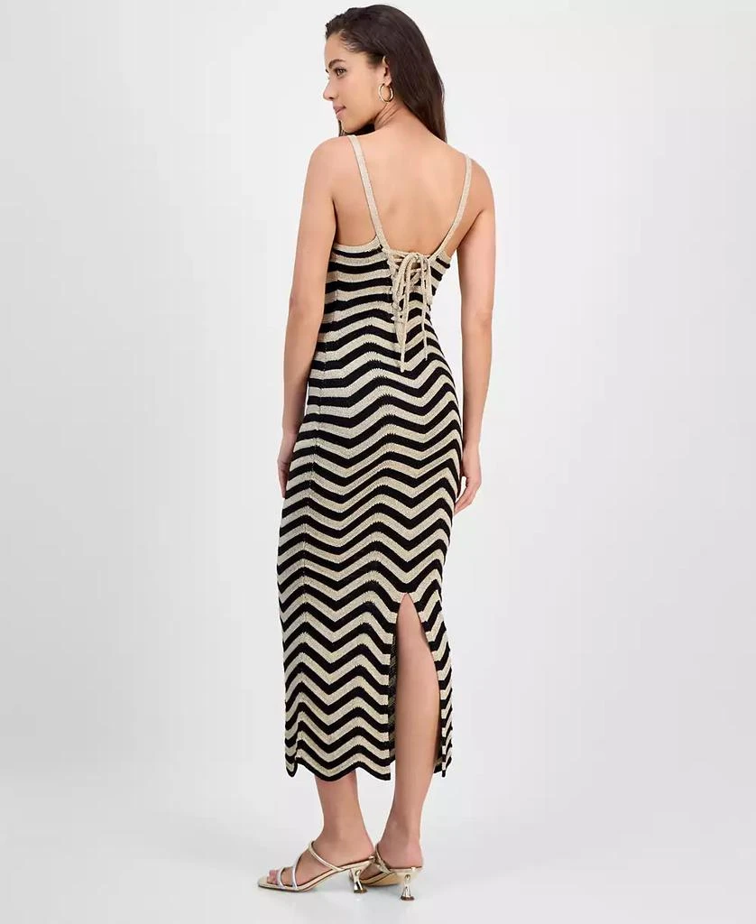 GUESS Women's Vera Chevron Lace-Up Dress 5