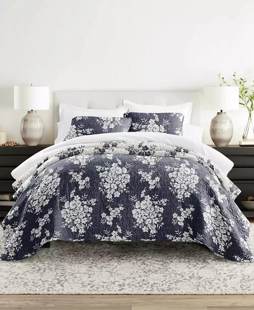 IENJOY HOME Distressed Bouquet Reversible 2-Pc. Quilt Set 1