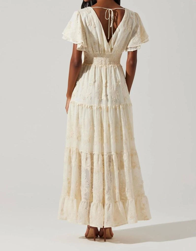 ASTR Junia Embroidered Tiered Maxi Dress In Cream 2