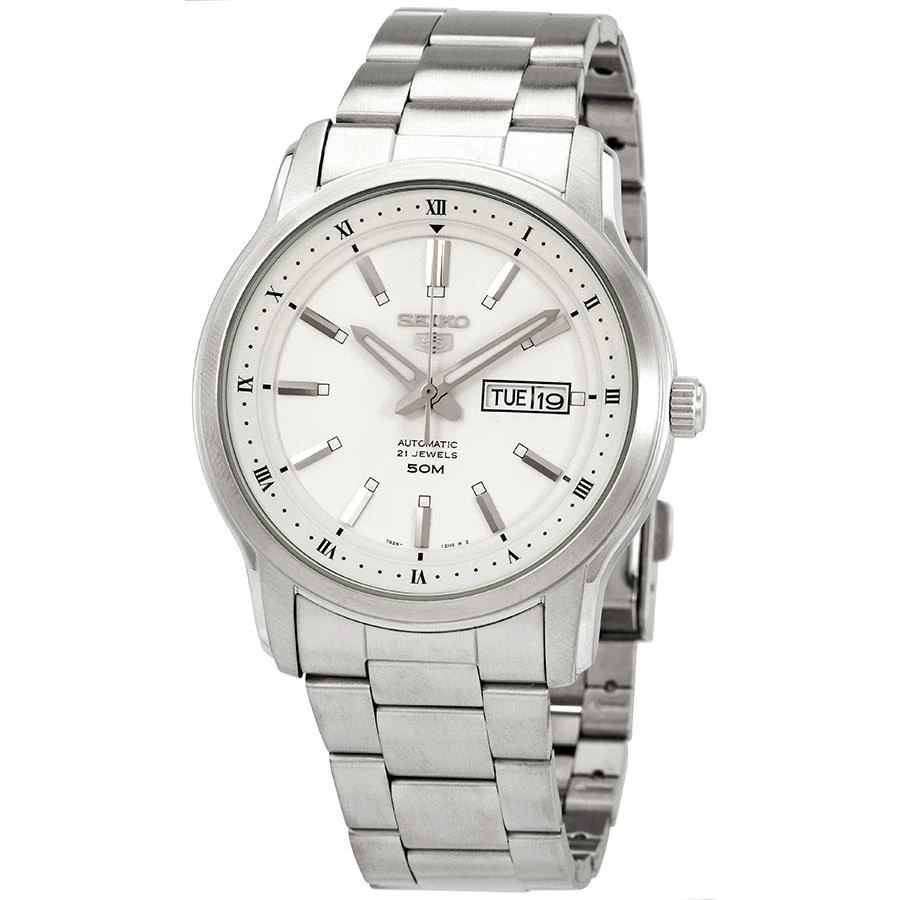 Seiko Seiko 5 Automatic White Dial Stainless Steel Men's Watch SNKP09J1
