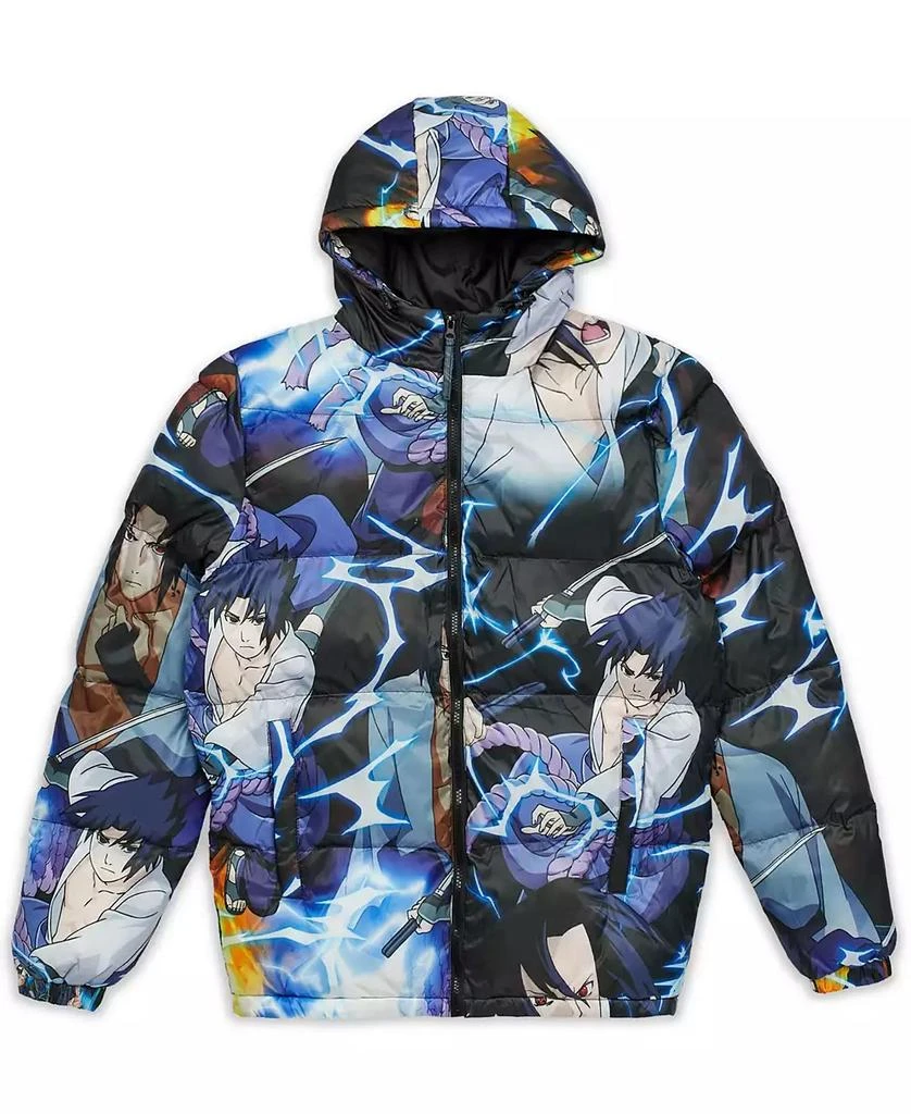 Reason Men's Naruto Sasuke All Over Print Puffer Jacket 1