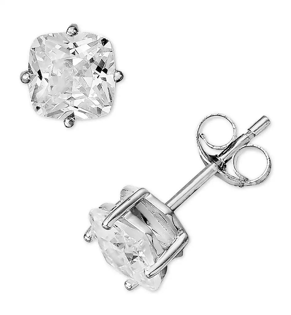 Giani Bernini Cubic Zirconia Cushion Stud Earrings in Sterling Silver, Created for Macy's