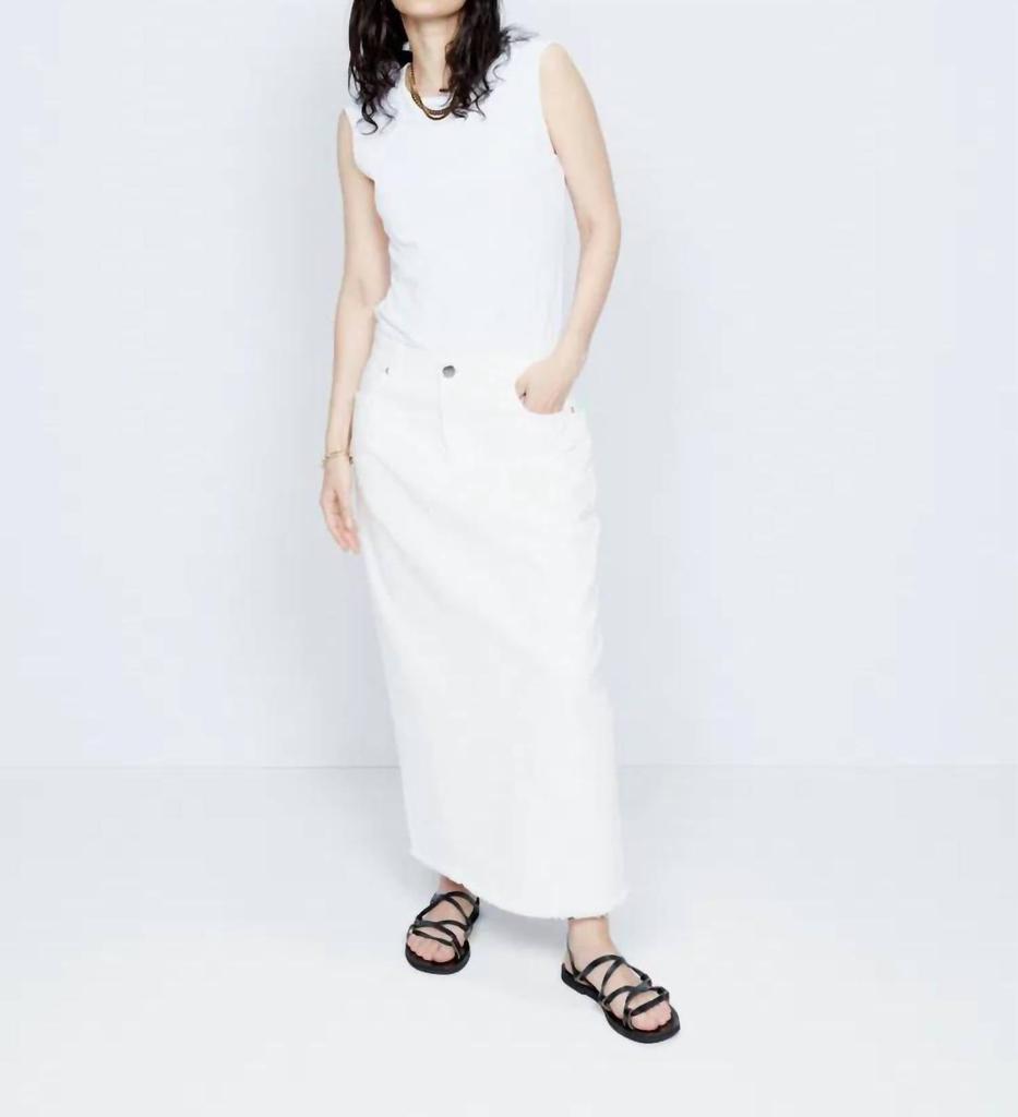 Raey Raey - Split Back Organic Cotton Midi Denim Skirt