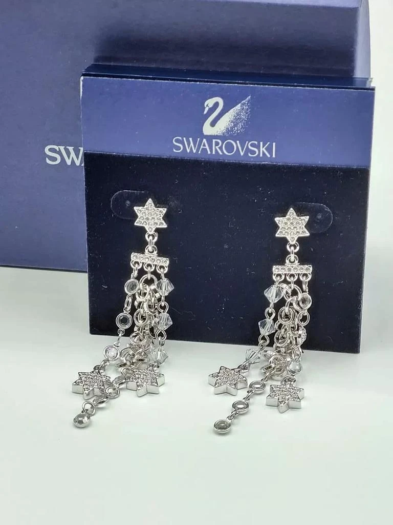 Swarovski Women
s Chain Dangle Star Earrings 2