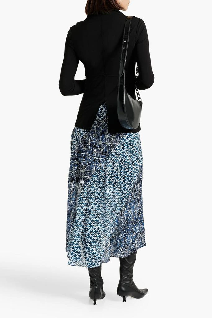 Maje Asymmetric printed voile midi skirt 3