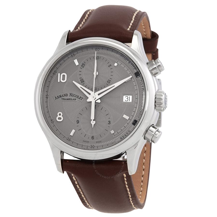 Armand Nicolet M02-4 Chronograph Automatic Grey Dial Men's Watch A844AAA-GR-P140MR2