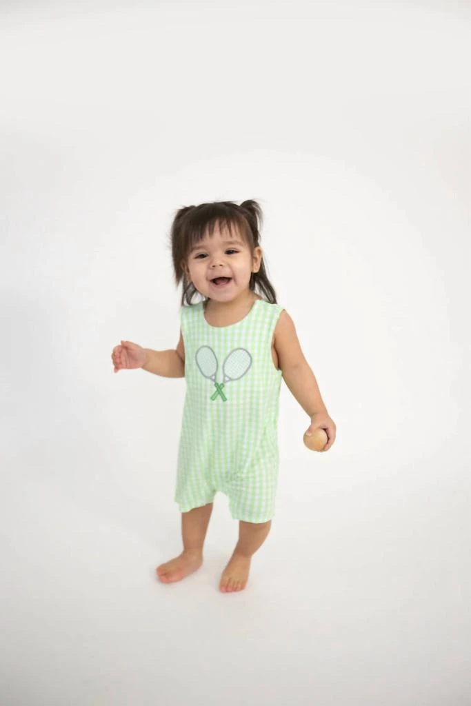 Angel Dear Baby's Sleeveless Gingham Romper 1