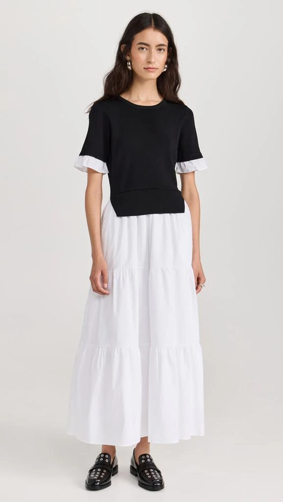 English Factory Mixed Media Short Sleeve Maxi Dress 6