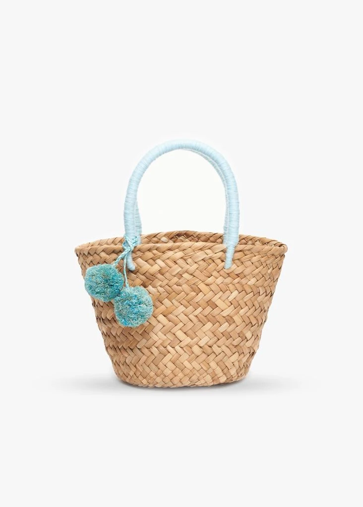 Kayu Mini St Tropez Pom Pom Straw Tote 1