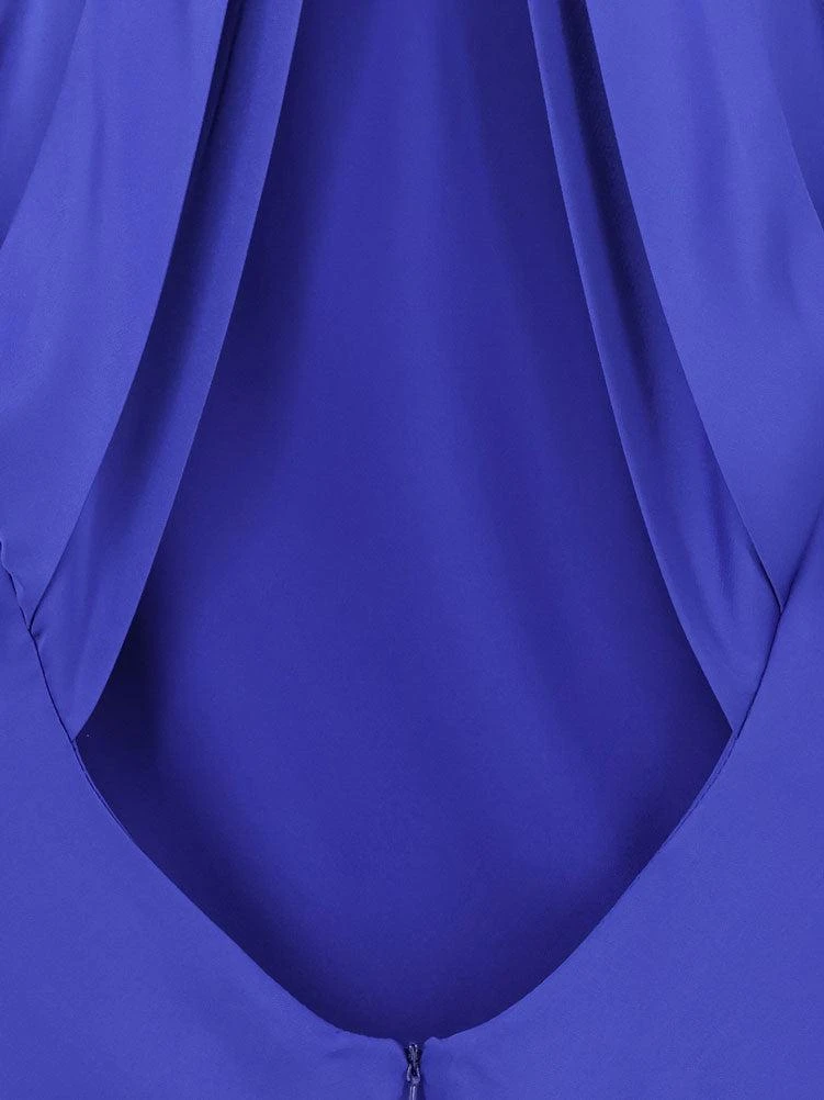ACTUALEE Satin long dress with neckline on the back 3