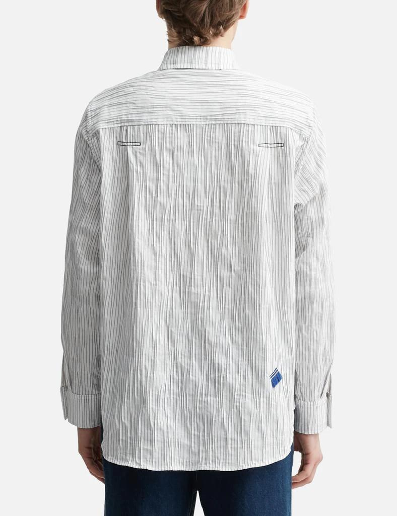 Ader Error Pleat Detail Stripe Long Sleeve Shirt 4