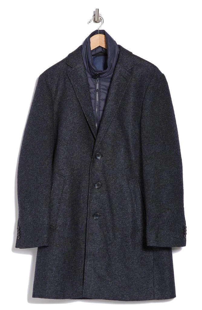 English Laundry Wool Blend Coat with Quilted Bib 3