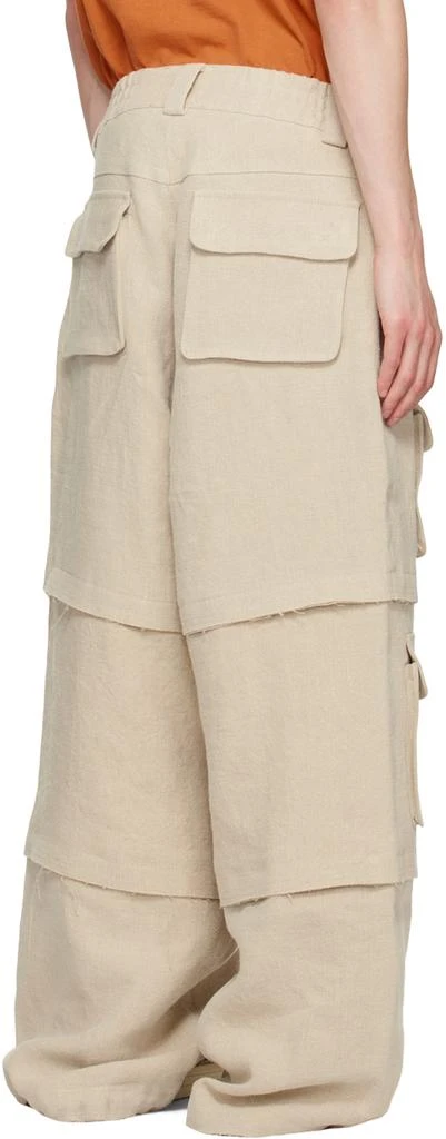 Misbhv Beige Jordan Barrett Edition Raw Edge Cargo Pants 3