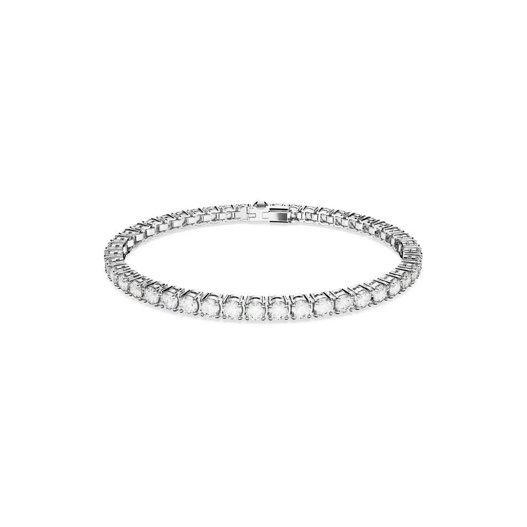 Swarovski Matrix tennis bracelet round cut pink rhodium plated 1