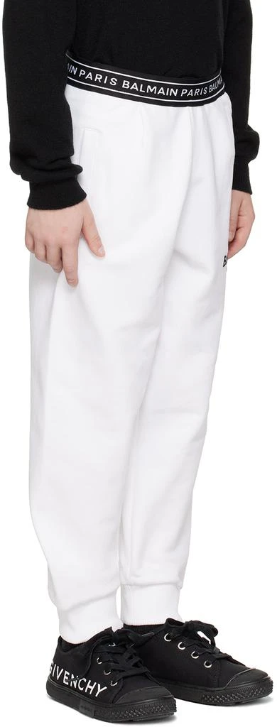Balmain Kids White Flocked Lounge Pants 2