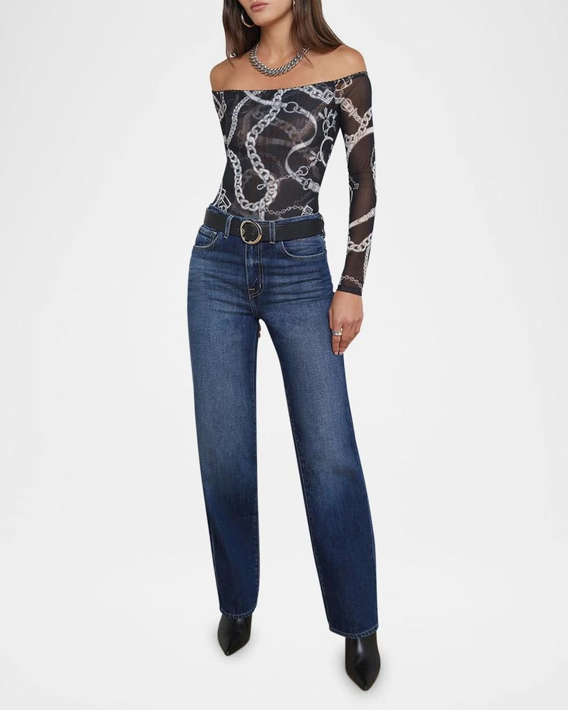 L'Agence Peonie Off-Shoulder Mesh Bodysuit 2