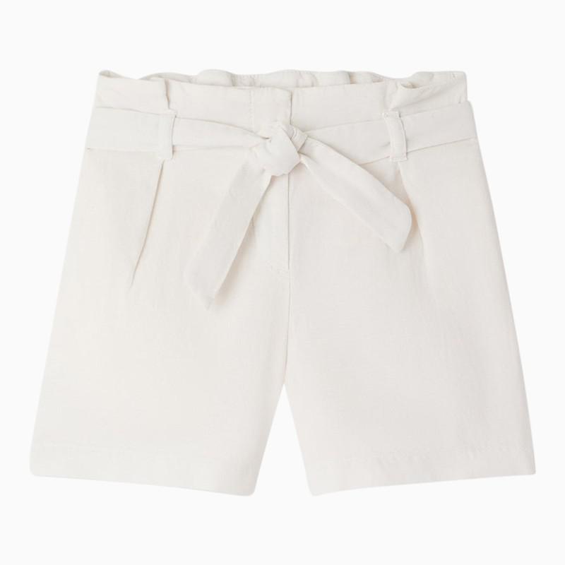 Bonpoint Nath white linen-blend bermuda shorts
