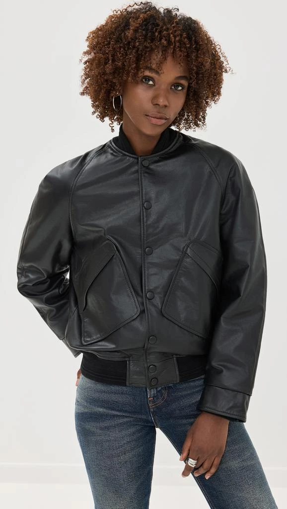 Victoria Beckham Leather Varsity Jacket 6