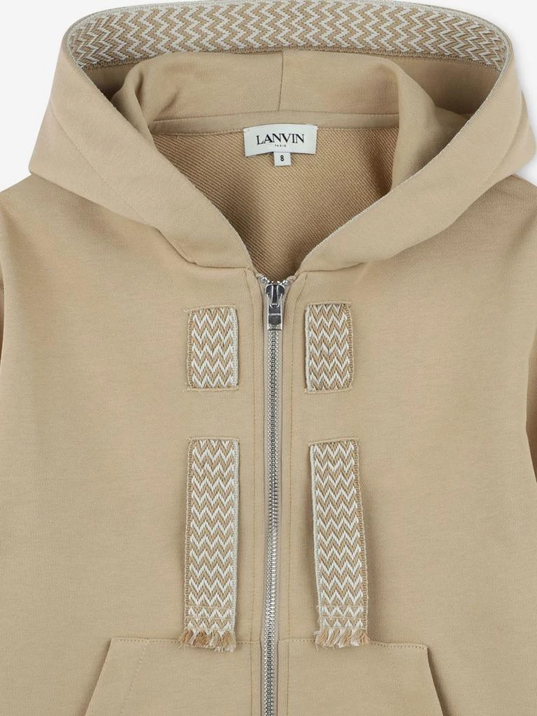 Lanvin Boys Logo Zip Up Top in Beige 3